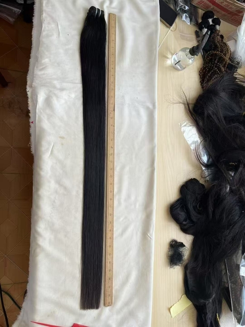 최신 회사 사례 38인치 40인치 내추럴 블랙 스트레이트 버진 인모 번들