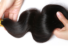 12A 자연 색상 처녀 인적 브라질 인발 톱니