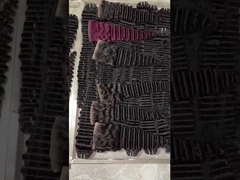 처녀 인머리 깊은 파도 자연 검은색과 99J 색의 머리 묶음