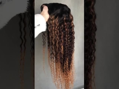 위그 여자 긴 곱슬 파동 1b/4/27 색인 인모 U 모양 위그