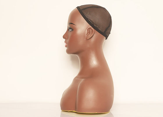 Full Bust Bald Mannequin Head With Shoulders 53cm Head Circumference