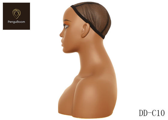 Washable Pierceable Mannequin Head Shoulders With Meticulous Makeup