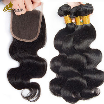 Oem Remy 인모 연장 봉투 엮기 원시 몸 물결 머리 봉투 닫기