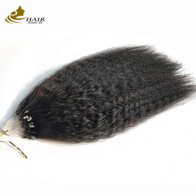 Kinky Straight Prebonded Nano Human Hair Extensions 자연 검은색 18인치
