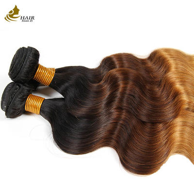 Ombre Body Wave 브라질의 처녀 머리 인모 엮기 봉합
