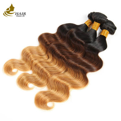 Ombre Body Wave 브라질의 처녀 머리 인모 엮기 봉합