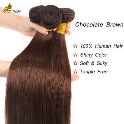 4# 색상 초콜릿 갈색 직선 뭉치 인모 뭉치 엮기