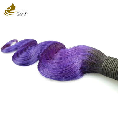 보라색 파동  Ombre 인간 머리카락 확장 26 인치 Kinky 곱슬