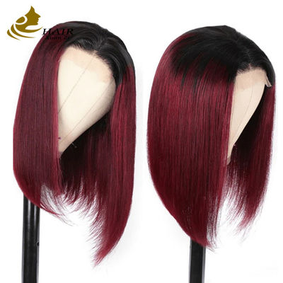 미리 깎은 짧은 보브 퍼그 인체 머리카락 8 인치 불색