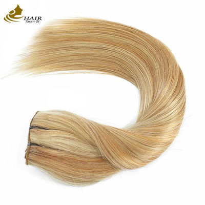 Virgin Human Hair Clip In Extensions Ponytail Straight 피아노 색상