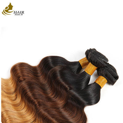 Ombre Body Wave 브라질의 처녀 머리 인모 엮기 봉합