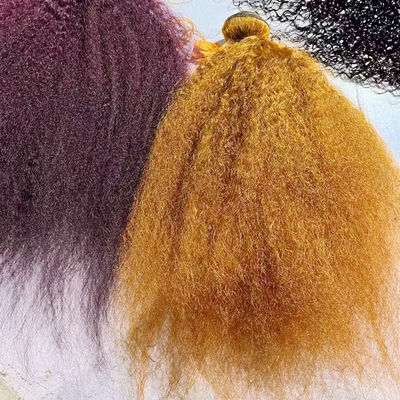 소매 Ombre 인적 머리카락 확장 브라질 킨키 직선 야키 머리카락 엮기 펀들