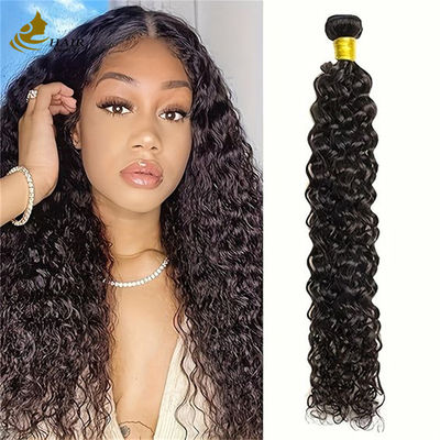 자연 검은 콧수염 곱슬 브라질 인 머리 뭉치 헤어 확장 엮기