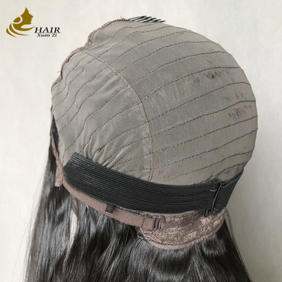 Wholesale Retails 100% 26inch Human Hair Lace Wig Natural Black Straight Hair 2*6 front lace wig